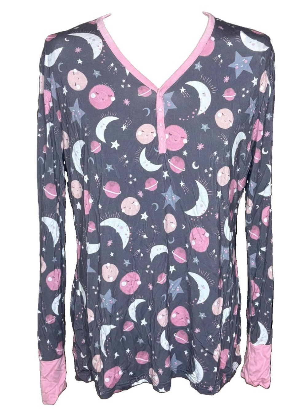 Womens Little Sleepies Grey To the Moon & Back Pajama Top